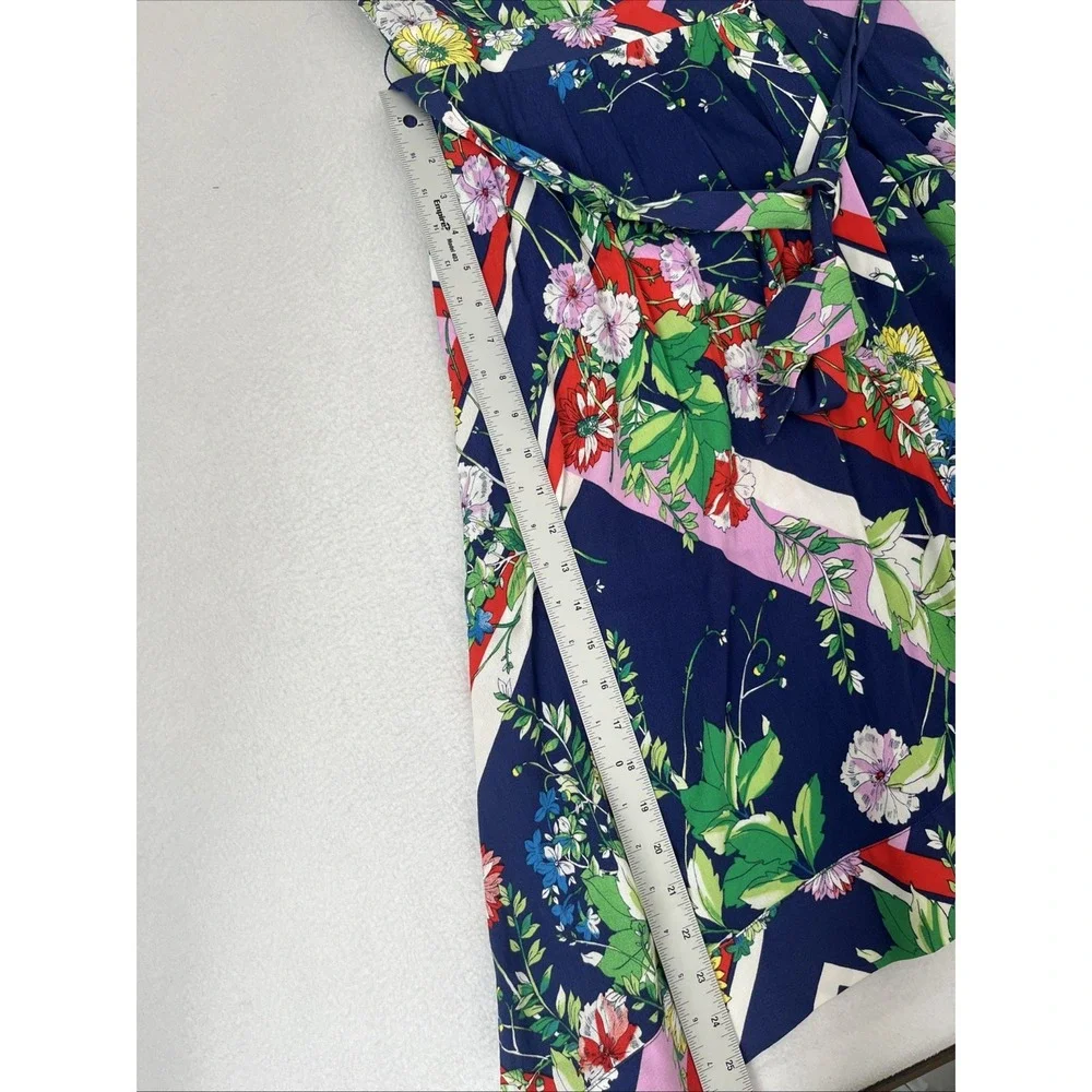 Anthropologie Maeve Spirited Midi Dress Blue Motif Floral 4P NWT